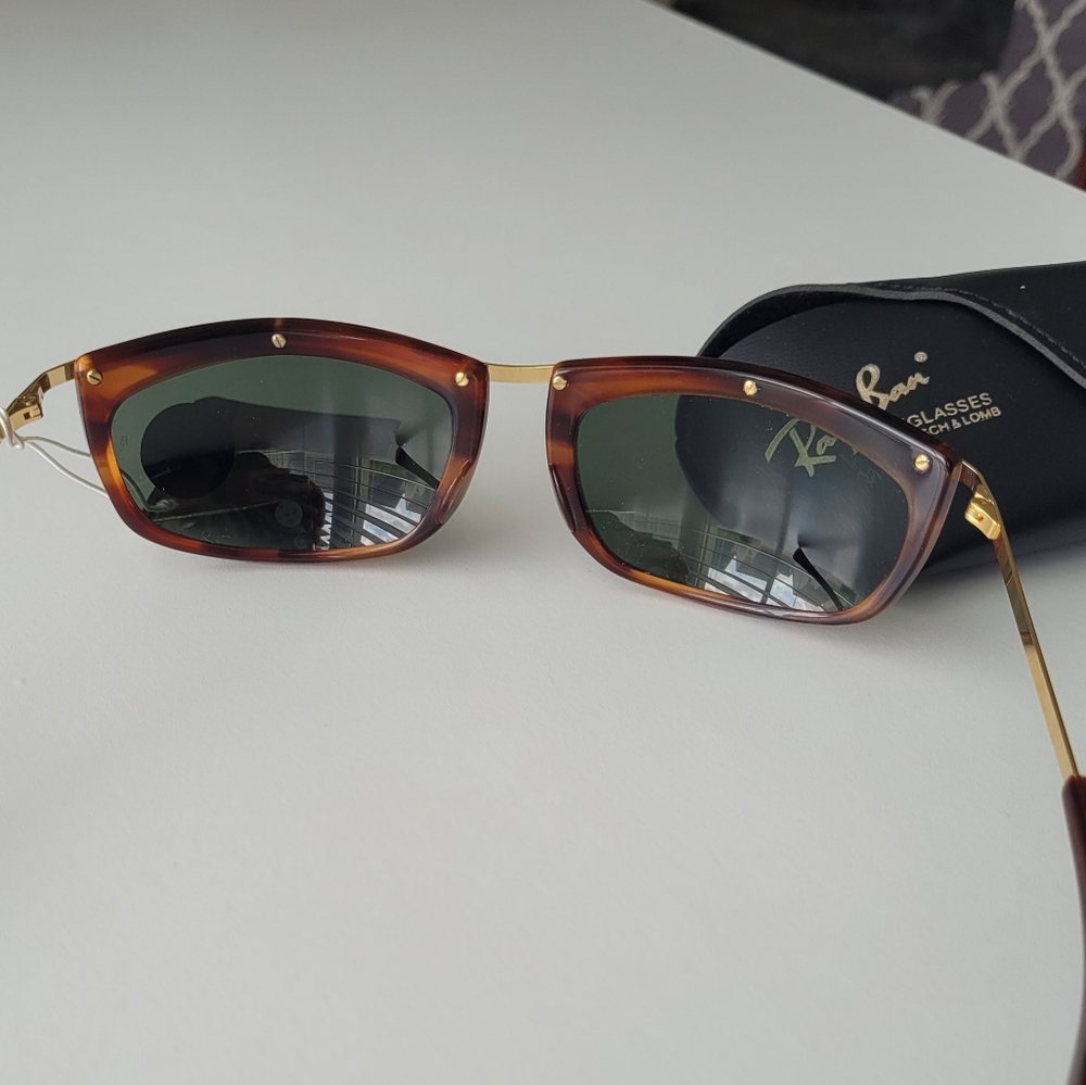 1980's Vintage Bausch & Lomb Ray Ban L1001 Tortoise Brown/Gold - Size 62mm - Picture 4 of 11